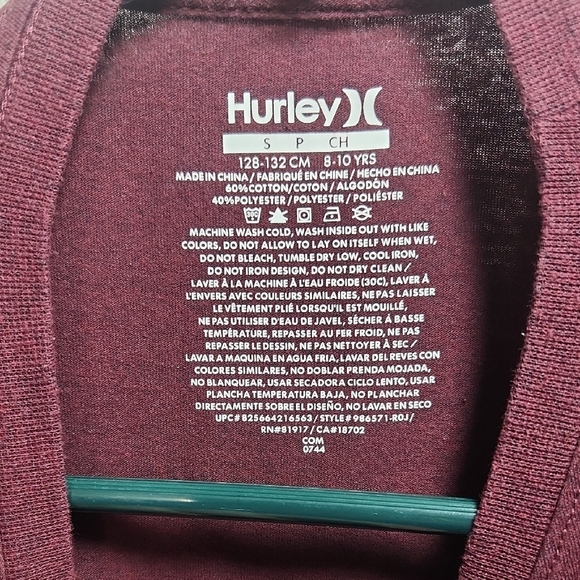 Hurley Long Sleeve Tee in Brown and Yellow with Logo - Picture 2 of 2